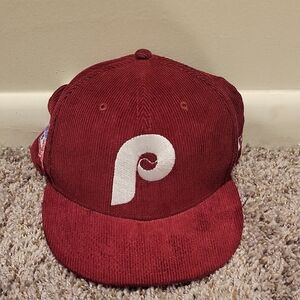 Phillies Red Corduroy Baseball Cap